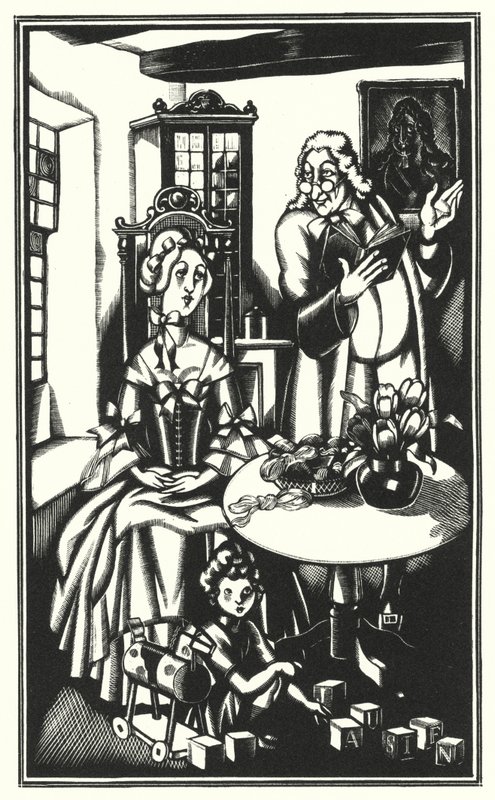 Laurence Sterne tarafından Tristram Shandy için çizim (lito) by John Austen