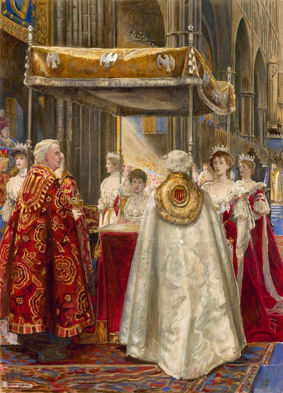 Kral Edward VII ve Kraliçe Alexandra'nın taç giyme töreni, 1904 by John Byam Liston Shaw