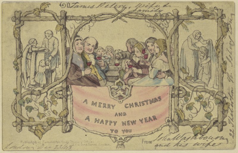 İlk Noel kartının faksla çoğaltılması by John Callcott Horsley