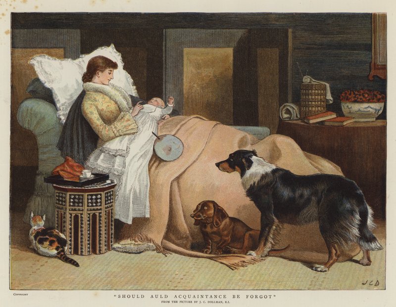 Auld Aquaintance Unutulmalı mı (renkli taş) by John Charles (after) Dollman