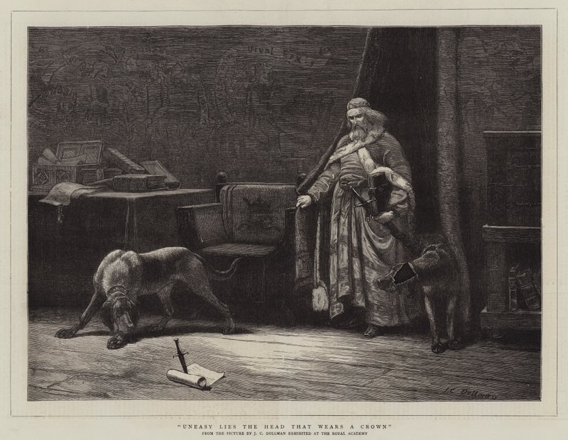 Taç Takan Baş Rahatsız Yatıyor by John Charles Dollman