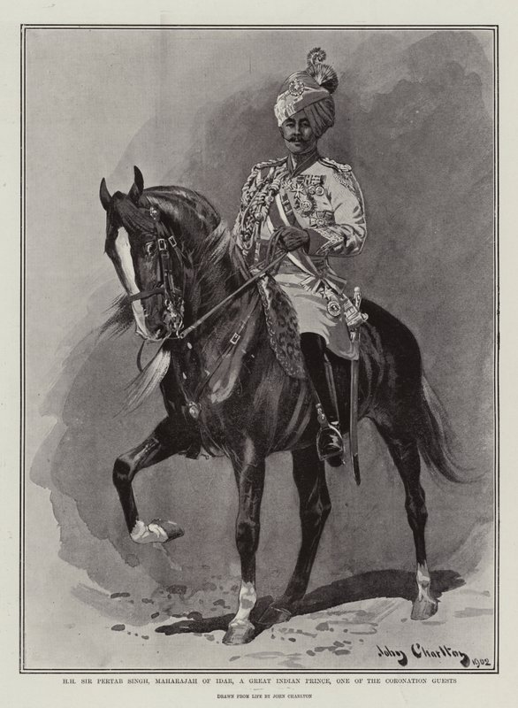 HH Sir Pertab Singh, Idar Mihracesi, Büyük Kızılderili Prensi, Taç Giyme Konuklarından biri by John Charlton