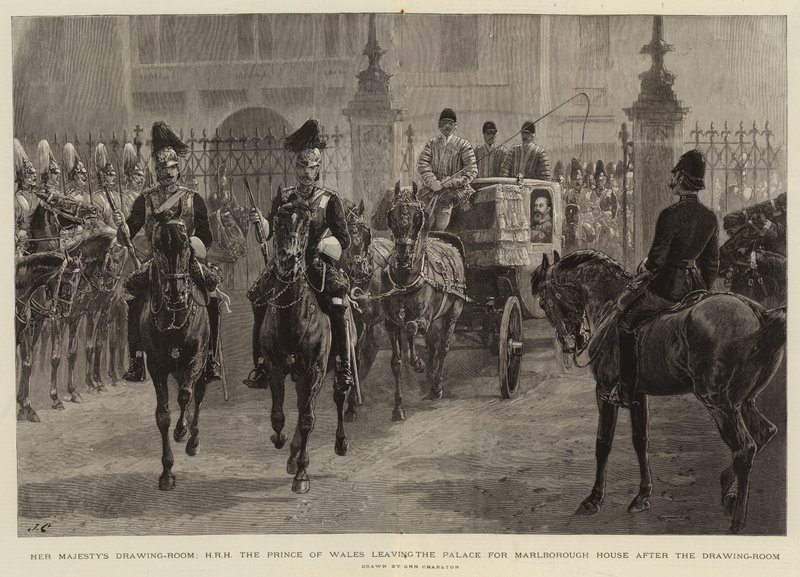 Majestelerinin Misafir Odası, Galler Prensi SAİK, Misafir Odasından sonra Marlborough Evi için Saraydan ayrılıyor by John Charlton
