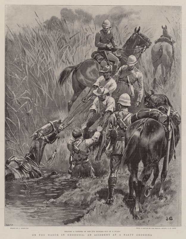 Mart'ta Rodezya'da Kötü Bir Geçitte Kaza by John Charlton