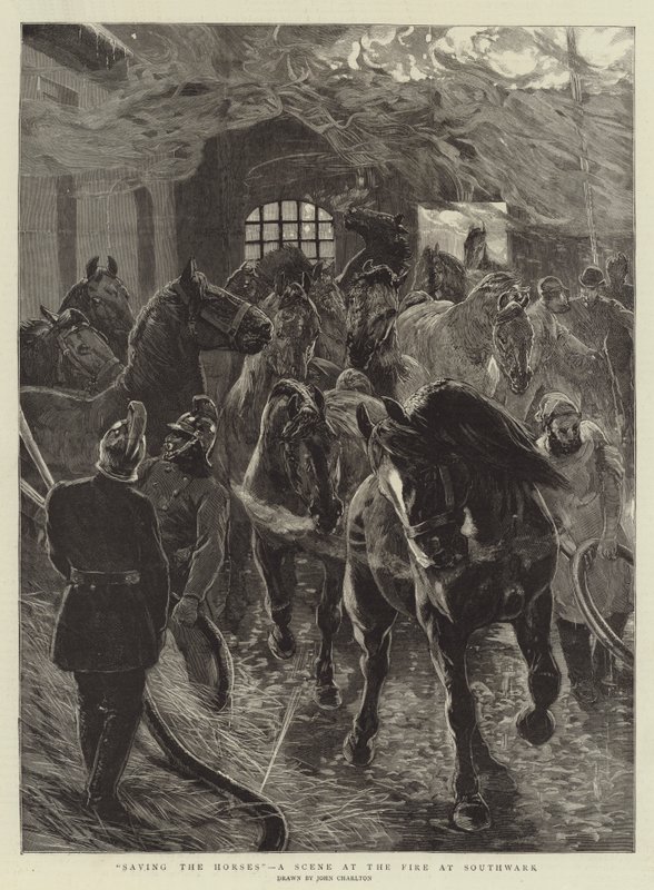 Atları Kurtarmak, Southwark'taki Yangından Bir Sahne by John Charlton