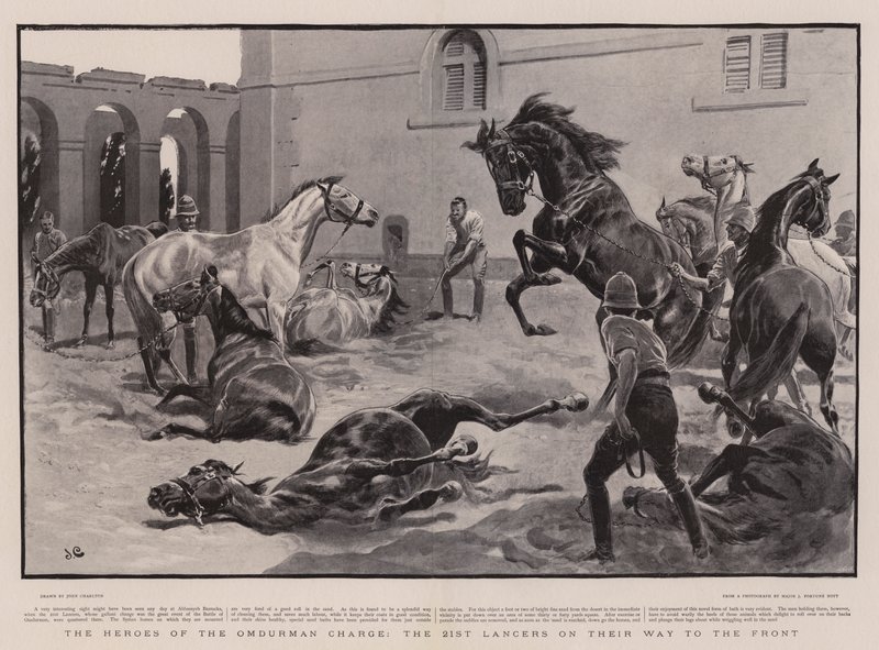 Omdurman Hücumunun Kahramanları, Cepheye Giden 21. Mızraklılar by John Charlton
