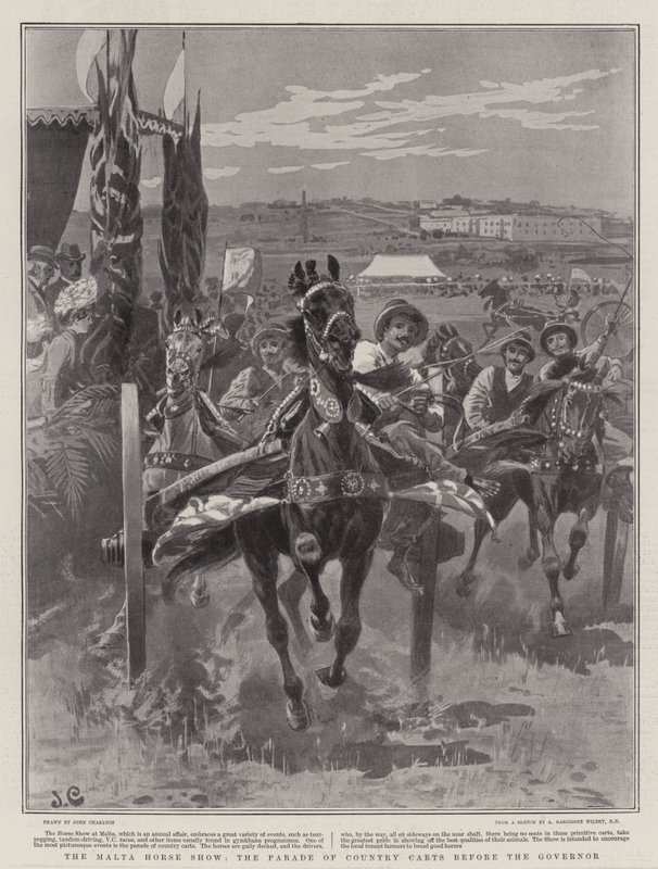 Malta At Gösterisi, Valinin Önünde Ülke Arabalarının Geçit Töreni by John Charlton