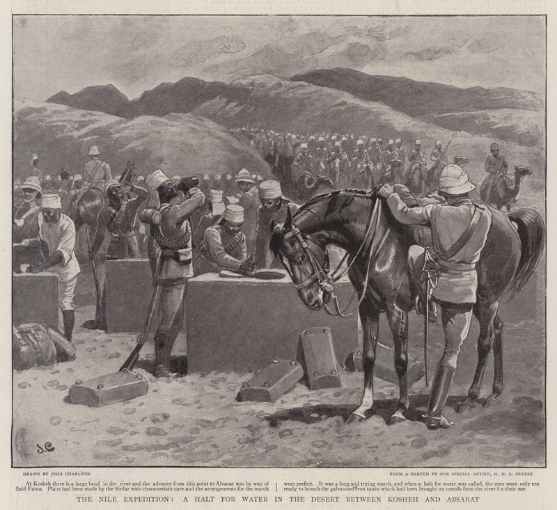 Nil Seferi, Kosheh ve Absarat arasındaki Çölde Suyun Durdurulması by John Charlton