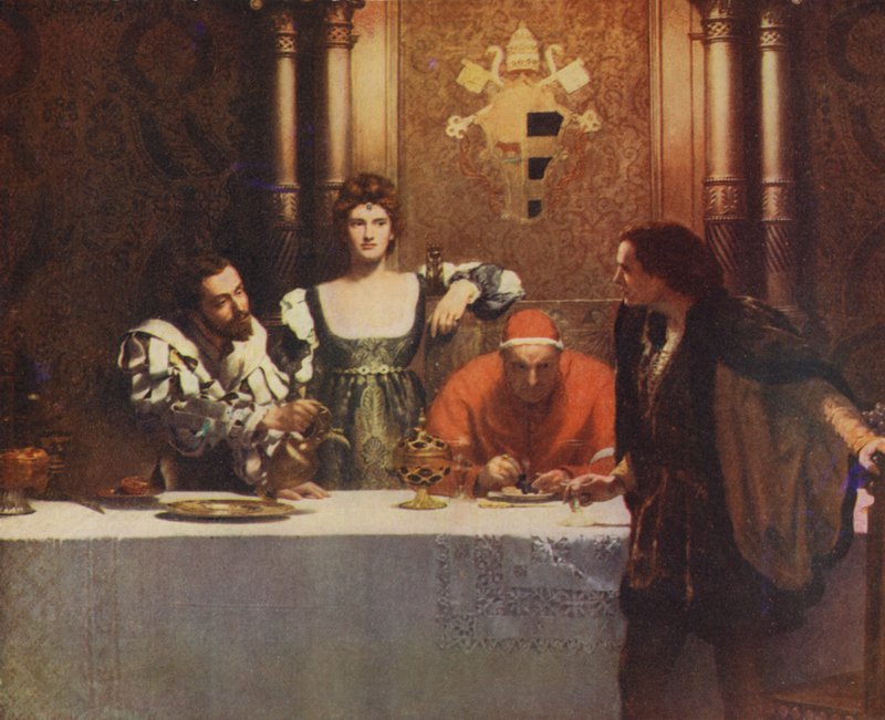 Sezar Borgia ile Bir Kadeh Şarap by John Collier