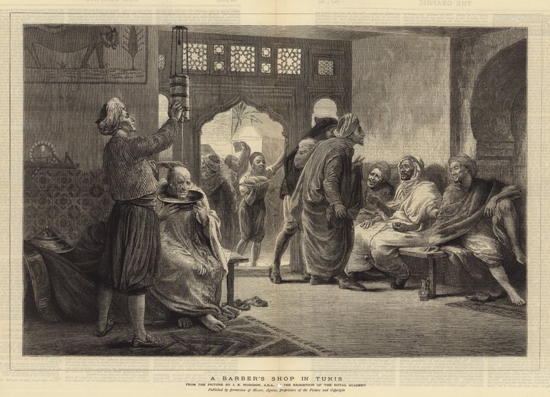 Tunus'ta Bir Berber Dükkanı by John Evan Hodgson