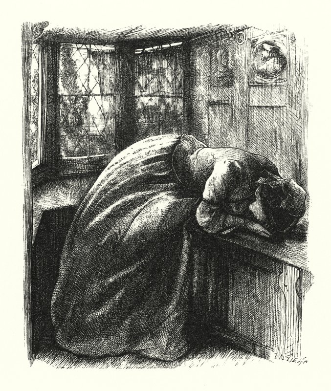 Mariana (gravür) by John Everett (after) Millais