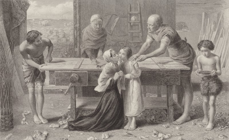 Ebeveynlerinin evinde Mesih by John Everett Millais