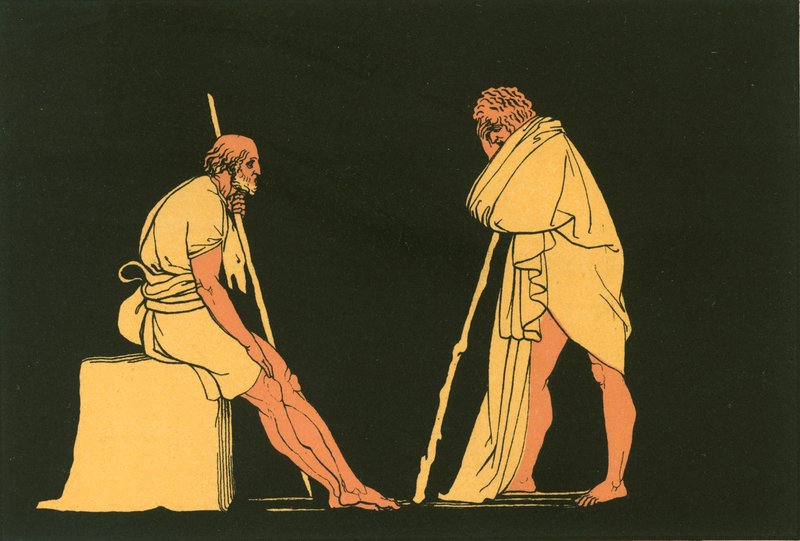 Ulysses Eumaeus ile sohbet ediyor by John Flaxman