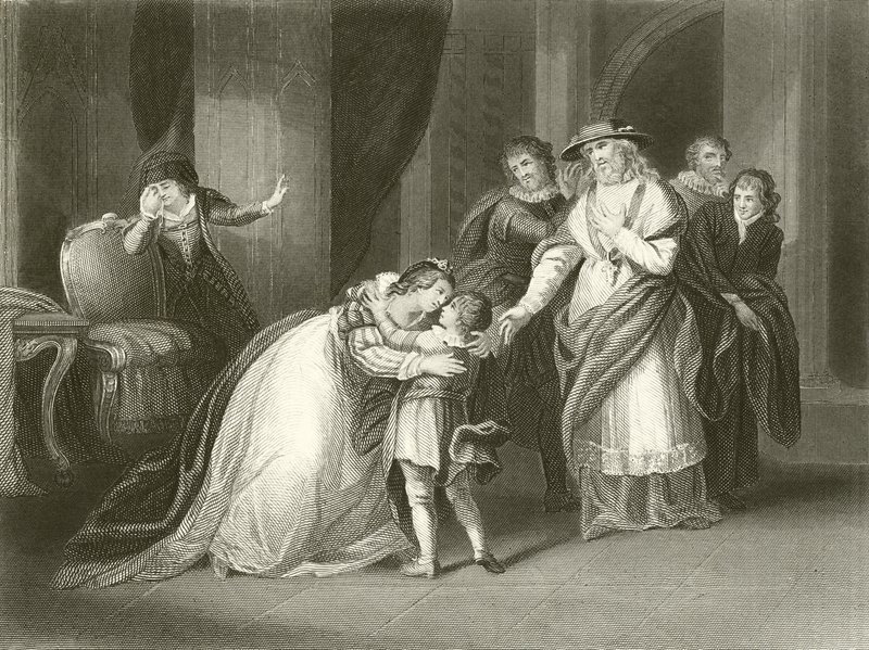 Edward IV Kraliçesi Elizabeth, oğlu York Dükü ile ayrılıyor by John Francis Rigaud