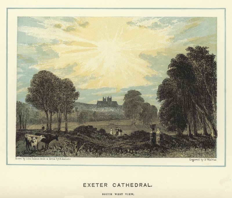 Exeter Katedrali, güney batı görünümü by John Francis Salmon