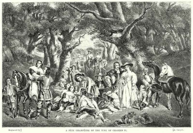 Charles II Zamanının Bir Fete Champetre (gravür) by John Frederick Tayler