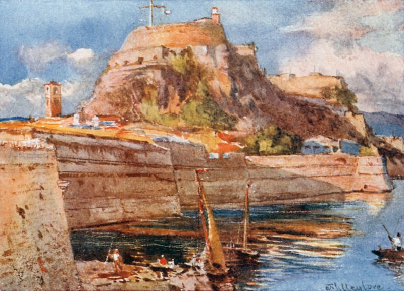 Korfu. Güneyden Eski Kale by John Fulleylove