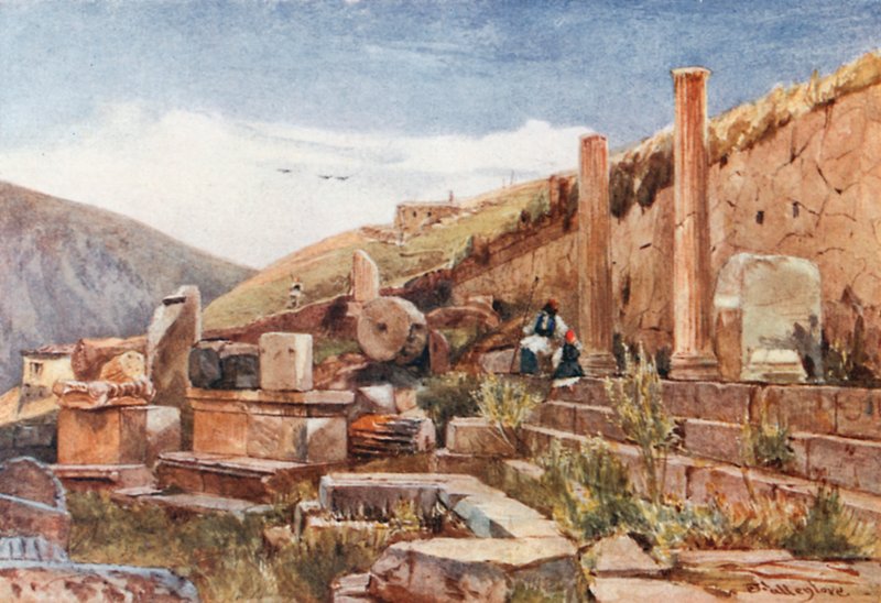 Delfi. Atinalıların Portikosu by John Fulleylove