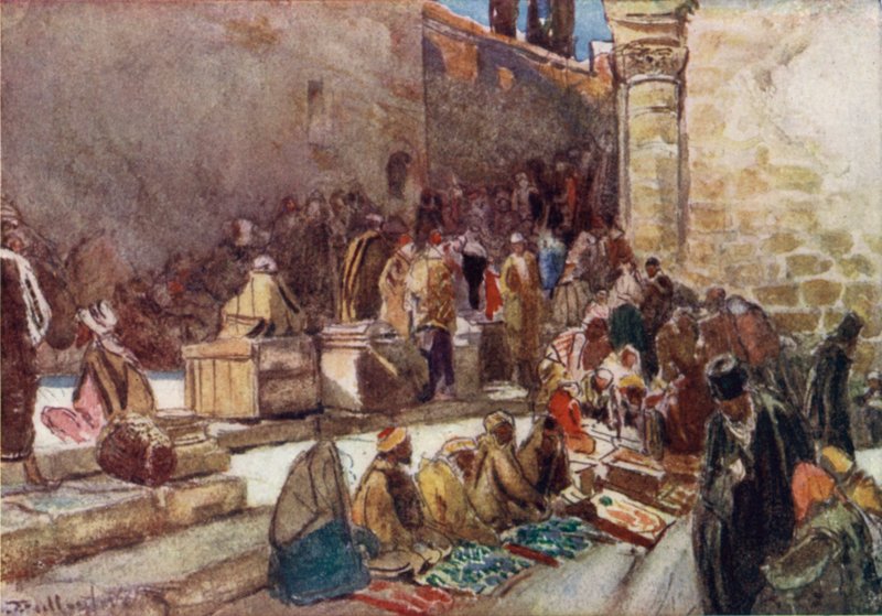 Kudüs'teki Kutsal Kabir Kilisesi'nin Ön Avlusuna Giriş by John Fulleylove