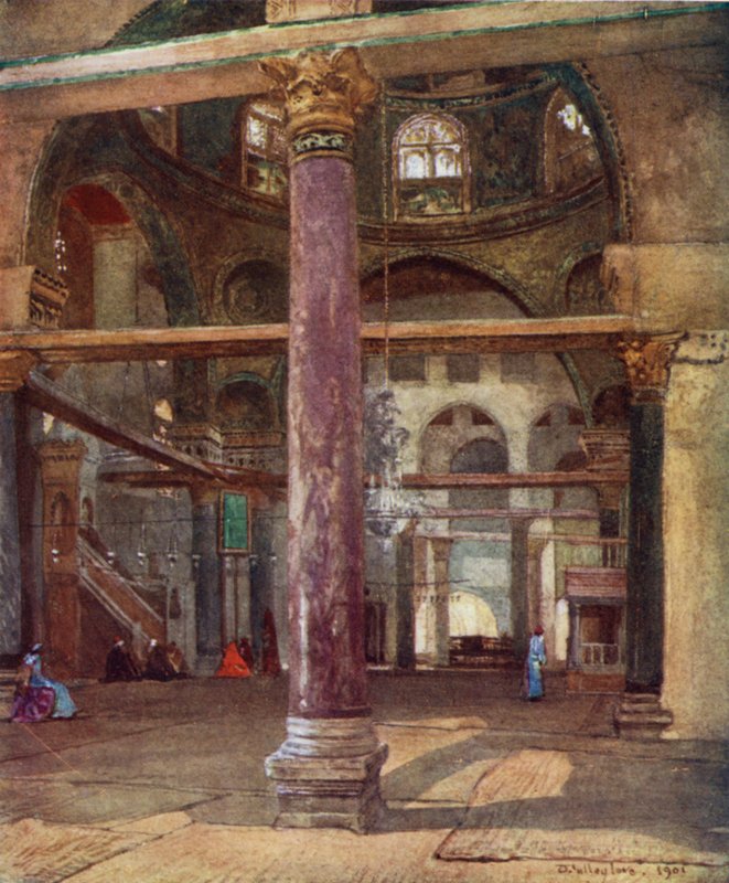 Güney Doğu'dan El Aksa Camii'nin içi (renkli taş) by John Fulleylove