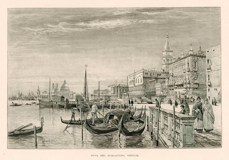 Riva dei Schiavoni, Venedik by John Fulleylove