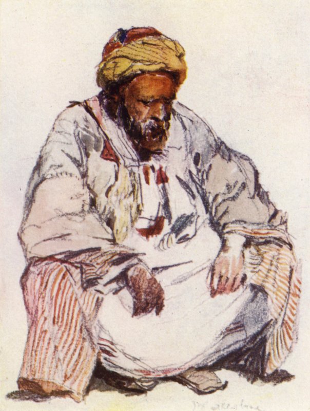 Koyun postu giymiş Suriyeli Çoban figürü by John Fulleylove