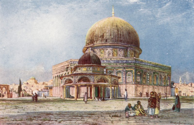 Kubbet-üs Sahra (Ömer Camii), Zincirli Kubbe (Kubbet es Silseleh) Ön Planda by John Fulleylove