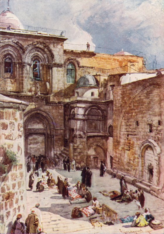 Kutsal Kabir Kilisesi'nin Ön Mahkemesi (renkli taş) by John Fulleylove