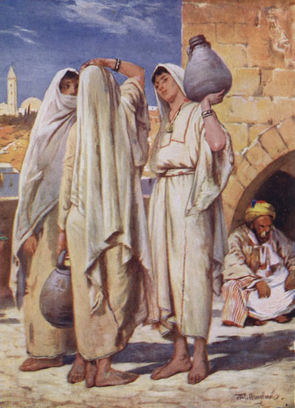 Kutsal Topraklar: Kuyudaki Suriyeli Kadınlar (renkli taş) by John Fulleylove