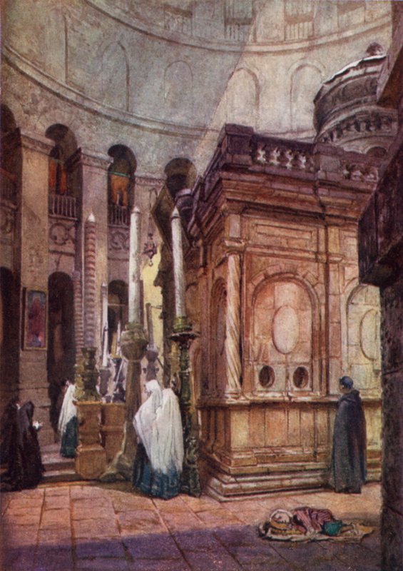 Rotunda ve Kutsal Kabir Şapeli (renkli taş) by John Fulleylove