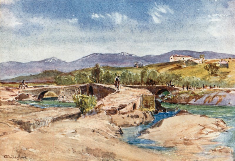 Mavrozoumenos Nehri Üzerindeki Üçlü Köprü by John Fulleylove