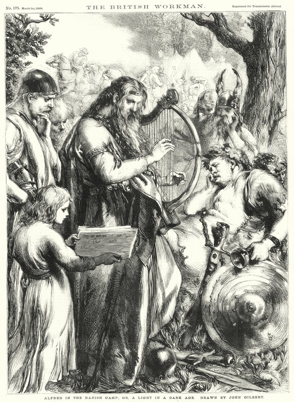 Danimarka Kampında Alfred; veya Karanlık Çağda Bir Işık (gravür) by John Gilbert