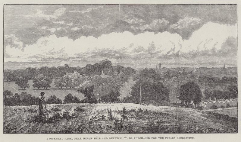 Herne Hill ve Dulwich yakınlarındaki Brockwell Park, Halk Dinlenme için satın alınacak by John Gilbert