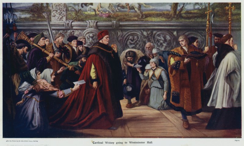 Kardinal Wolsey Westminster Hall'a gidiyor by John Gilbert