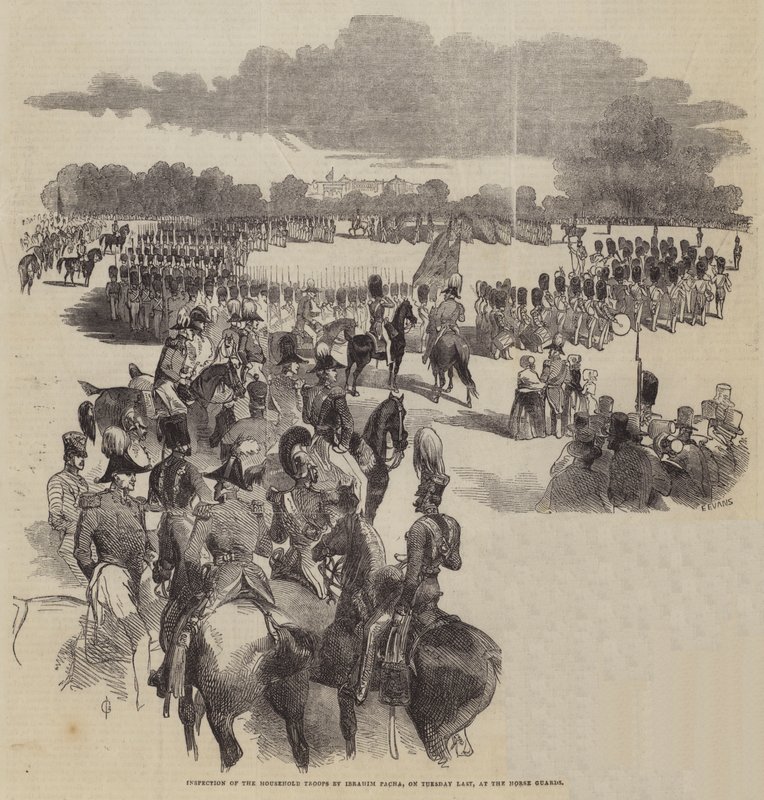 İbrahim Pacha tarafından Hanehalkı Birliklerinin Denetimi, Geçen Salı, Atlı Muhafızlarda by John Gilbert