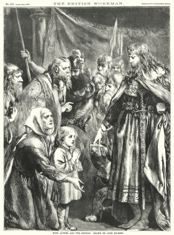 Kral Alfred ve Yetim (gravür) by John Gilbert