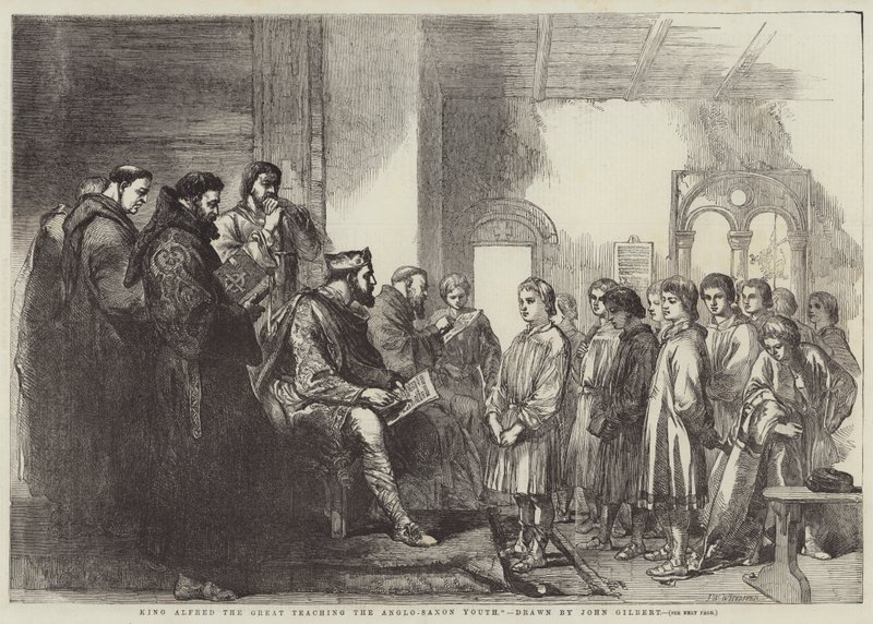 Büyük Kral Alfred, Anglo-Sakson Gençliğine öğretiyor by John Gilbert