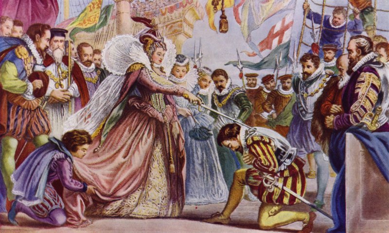 Kraliçe II. Elizabeth, gemisinde Sir Francis Drake