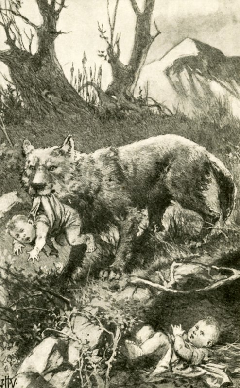 Romulus ve Remus, kurt tarafından bakılıyor by John Harris Valda
