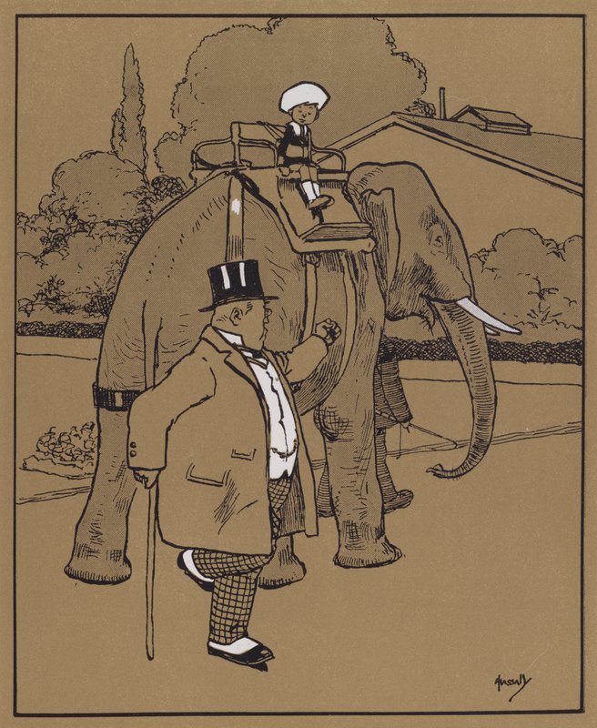 "File dilsiz bir canavar ya da başka bir şey dedi" (renkli taş) by John Hassall