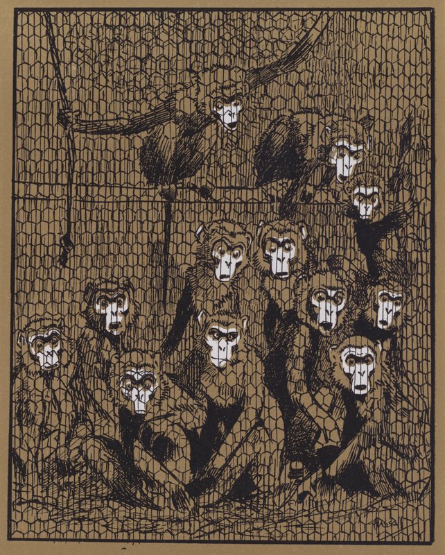 "Mahkumlar tek bir adam gibi ayağa kalktılar ve kendilerini gerçekten korkunç bir öfkeye kaptırdılar" (renkli taş) by John Hassall