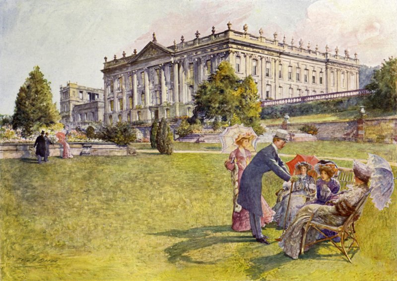 Chatsworth Evi (renkli taş) by John Henry Frederick (after) Bacon