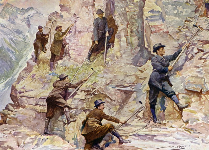Mountaineering in British Columbia (colour litho) by John Henry Frederick (after) Bacon