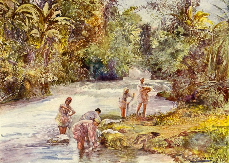 White River, Jamaika (renkli taş) by John Henry Frederick (after) Bacon