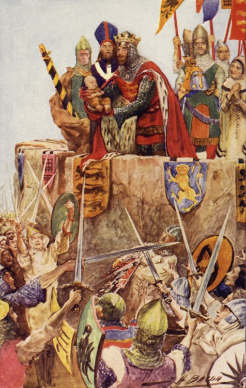 Edward I of England investing his newborn son as the first Prince of Wales, 1301  by John Henry Frederick after Bacon