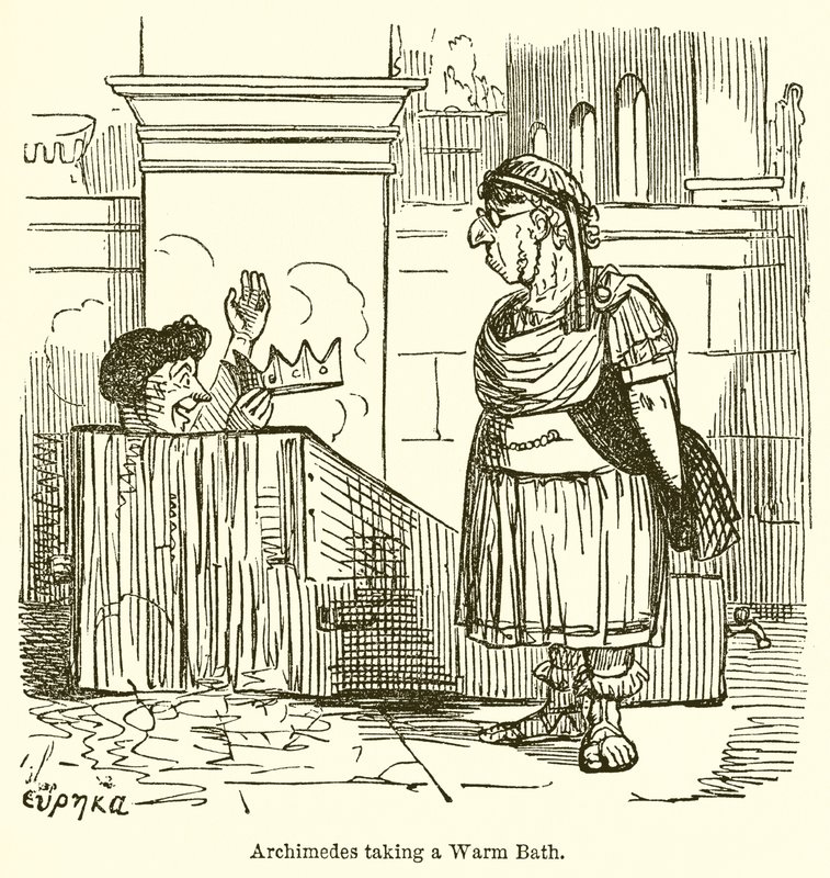 Archimedes taking a Warm Bath  by John Leech