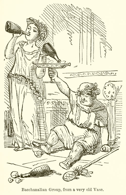 Bacchanalian Group, from a Very Old Vase  by John Leech