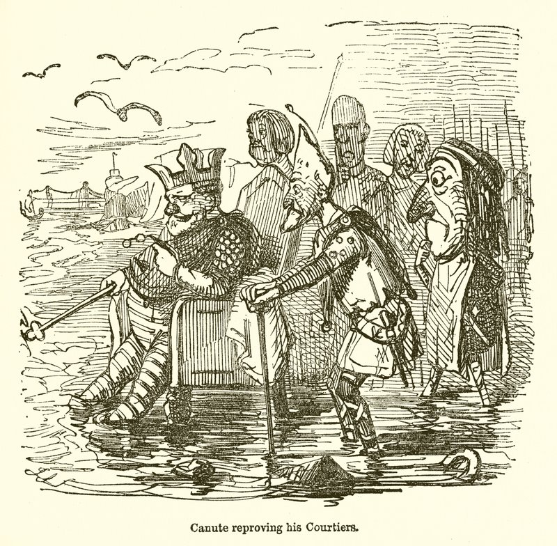 Canute Reproving his Courtiers  by John Leech