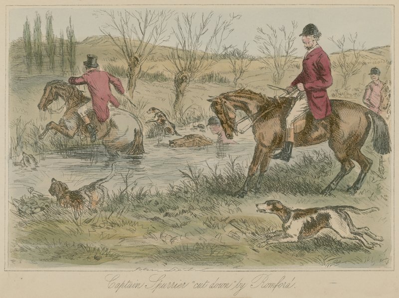 Captain Spurrier cut down by Romford  by John Leech