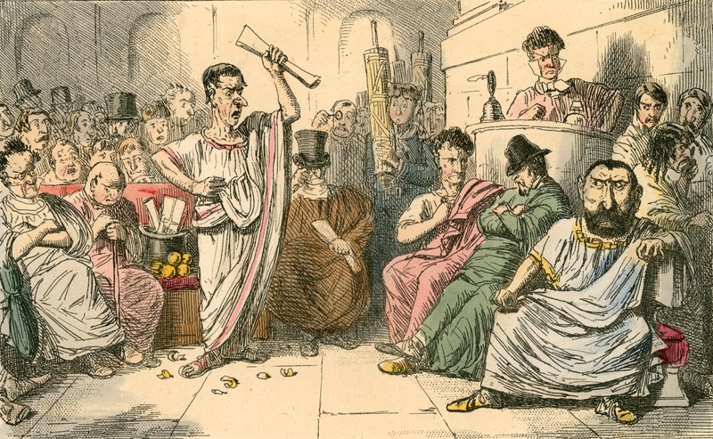 Cicero denouncing Cataline by John Leech